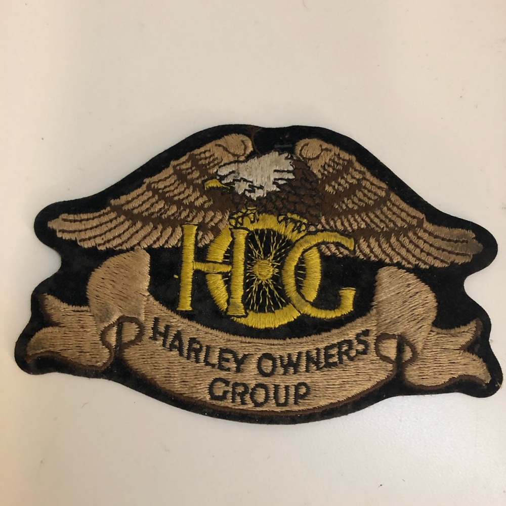 Harley Davidson Owners Group black and Gold American Eagle Patch